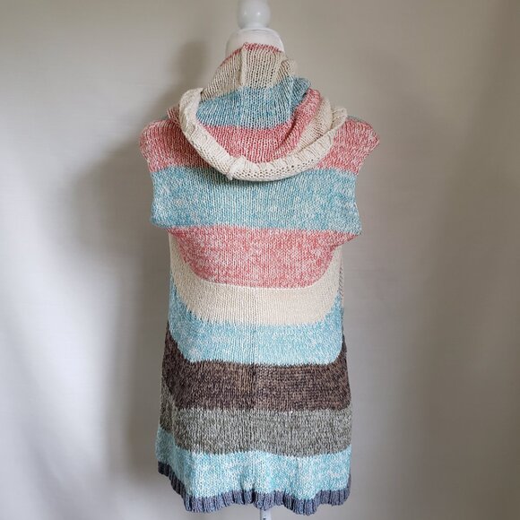 Colorblock Knit Colorblock Open Cardigan CABI Size Small Boho Aztec Western - Picture 6 of 6